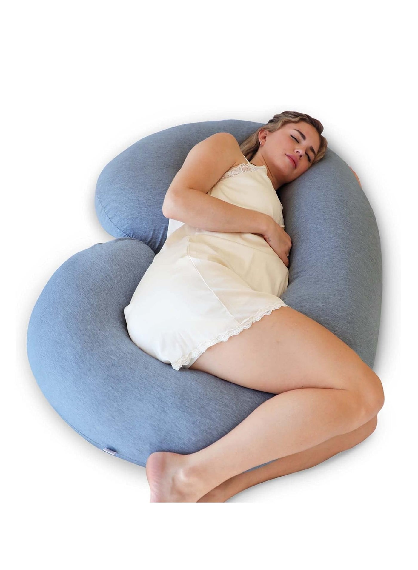 PharMeDoc C Shape Full Body Pillow - Grey Cooling Cover