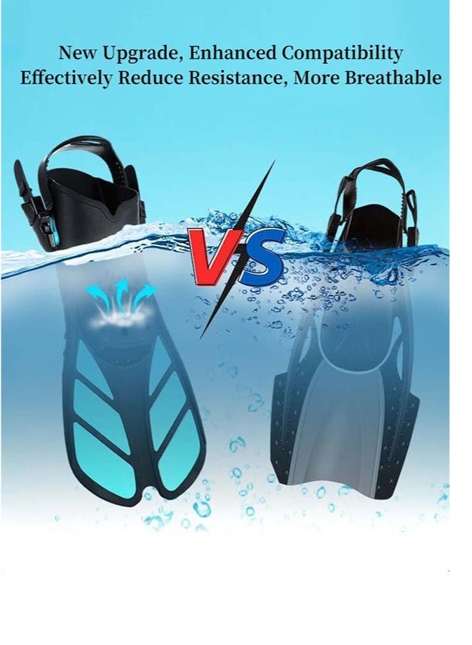 BAEKO Swimming Fins,Adjustable Silicone Swimming Flippers Ideal,for Adult Kids Professional Lightweight Diving Training Flippers,for Travelling Free Snorkeling Diving - Image 4