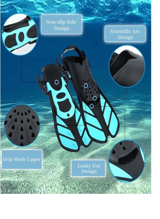 BAEKO Swimming Fins,Adjustable Silicone Swimming Flippers Ideal,for Adult Kids Professional Lightweight Diving Training Flippers,for Travelling Free Snorkeling Diving - Image 2