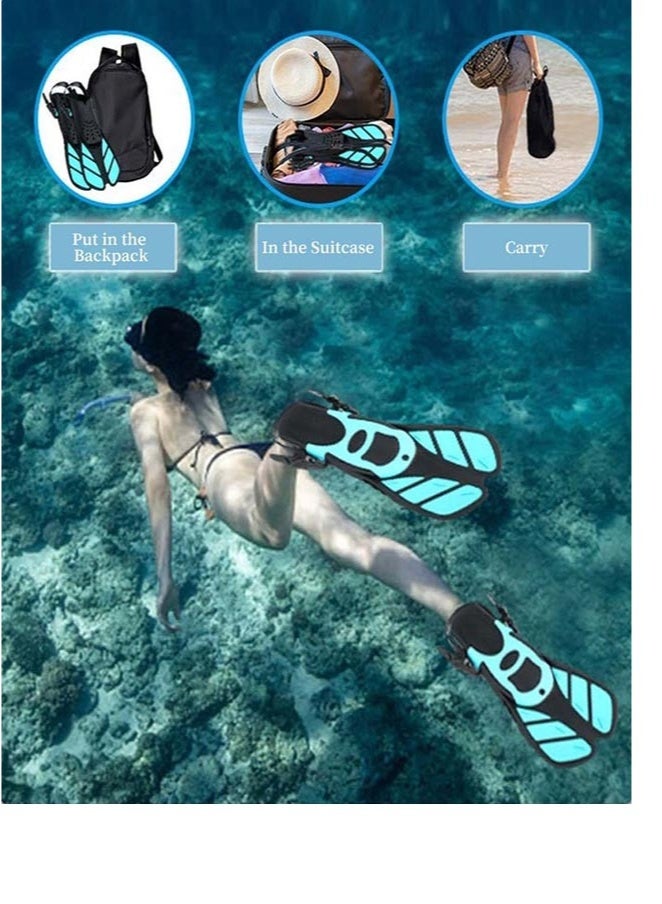 BAEKO Swimming Fins,Adjustable Silicone Swimming Flippers Ideal,for Adult Kids Professional Lightweight Diving Training Flippers,for Travelling Free Snorkeling Diving - Image 5