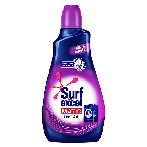 Surf Excel Matic Front Load Liquid Detergent 1L|| Specially designed to remove Tough Dried Stains, 1st time in Washing Machine - Image 1