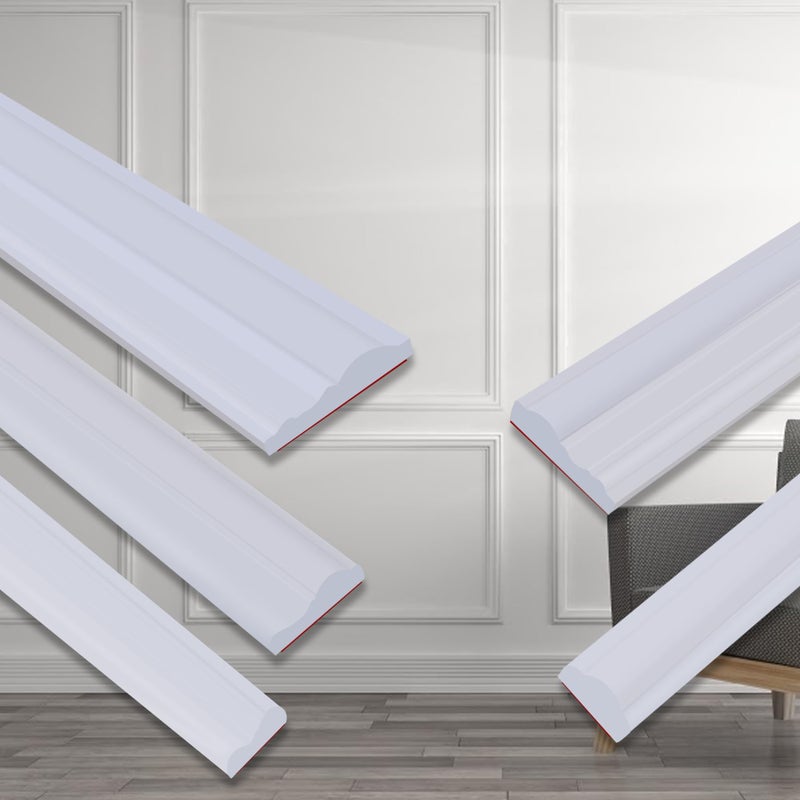 QDYMXUN Self Adhesive TPE Chair Rail, Lightweight Peel and Stick Flexible Wall Panel Molding Trim for Mirror Frames, Cabinet Doors, and Home Decoration (118''L x 0.79''W) - Image 1