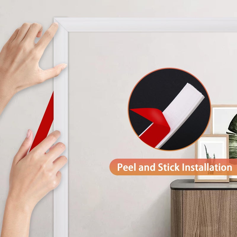 QDYMXUN Self Adhesive TPE Chair Rail, Lightweight Peel and Stick Flexible Wall Panel Molding Trim for Mirror Frames, Cabinet Doors, and Home Decoration (118''L x 0.79''W) - Image 2
