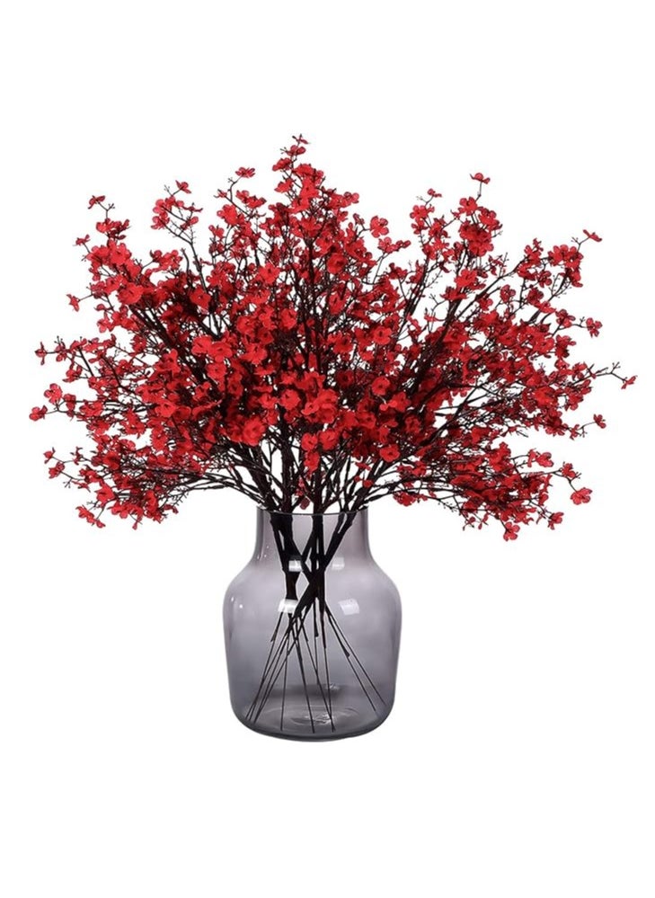 DUNISO 6 Pcs Artificial Flowers Bulk Real Touch Faux Gypsophila Bouquet Fake Plastic Silk Flowers for Home Kitchen Bedroom Wedding Festival Party Decoration  - Image 2