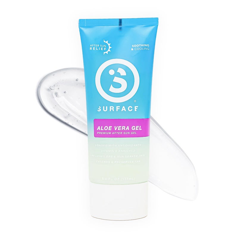 surface sun systems Surface Aloe Vera Gel Sunburn Relief and After Sun Care Cooling Hydrating Gel for Face and Body NonGreasy FastAbsorbing Moisturizer for Post Sun Exposure After Run or Outdoor Recovery
