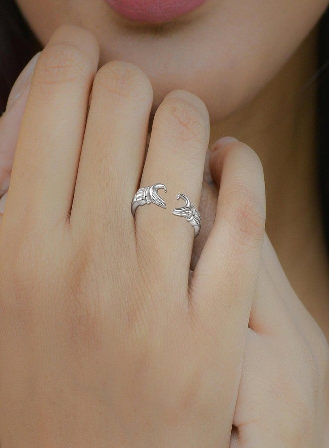 INFUSEU You Are Loved Gifts for Women Her Heart Ring Teen Girlfriend Friendship Daughter Young Self Love Hope Cute Pinky Rings Toe Hug Open Thin Band Jewelry Claddagh Small Size 6 Adjustable - Image 5