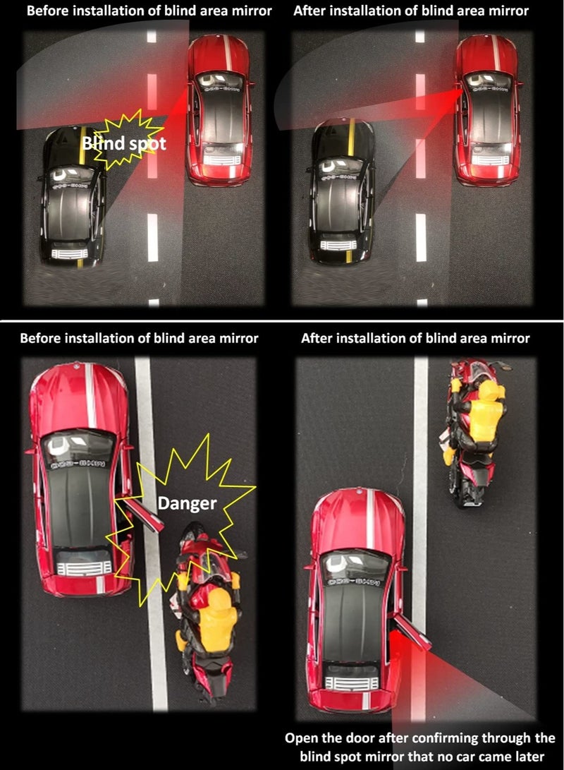 SOLARAE Blind spot mirror, universal car mirror, safety mirror, driving safety mirror, gift, blind spot mirror, car exterior and female/male interior overtaking mirror - Image 5