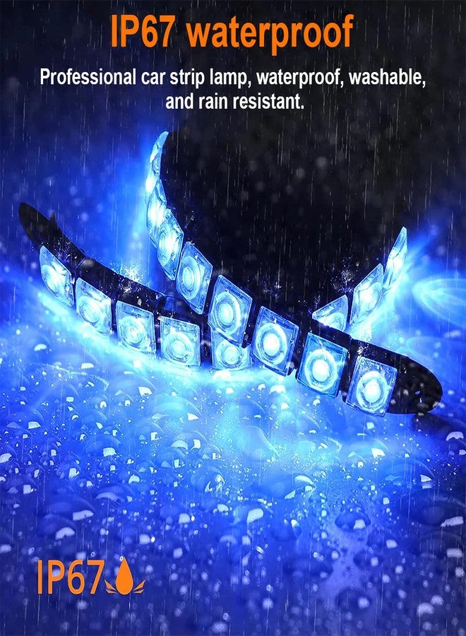 HIPOPY 2Pcs 9 LED Daytime Running Strip Lights DRL Kit, Flexible Bright Spot Fog Lamp, High Power Clearance Light, Auto Accessories Universal Fit Many Cars (Green) - Image 5