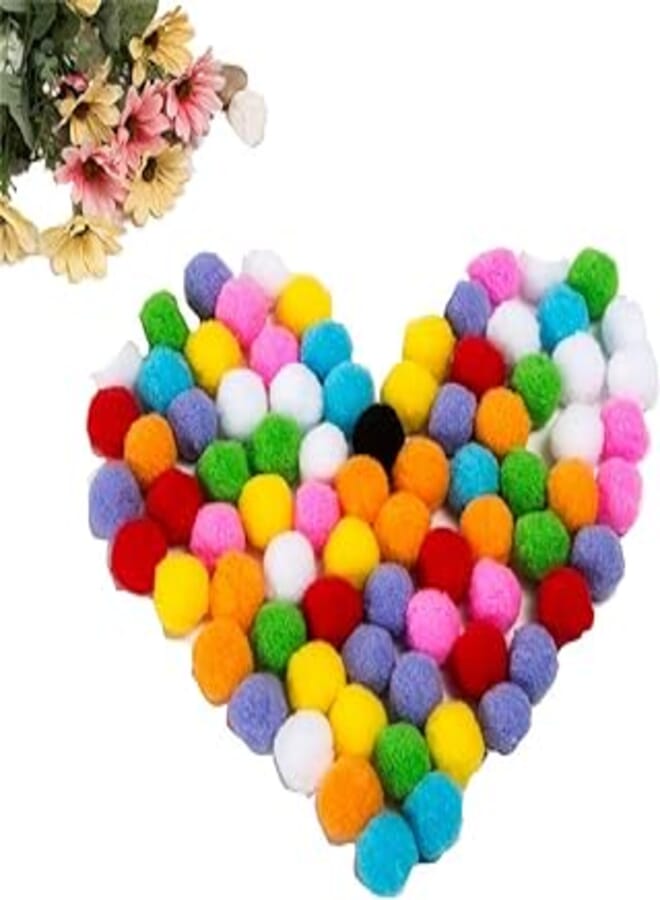 500Pcs Multicolor Pompoms Fuzzzy Pom Pom Balls for Creative DIY Crafts Decorations Hobby Supplies (2.5cm/1inch)