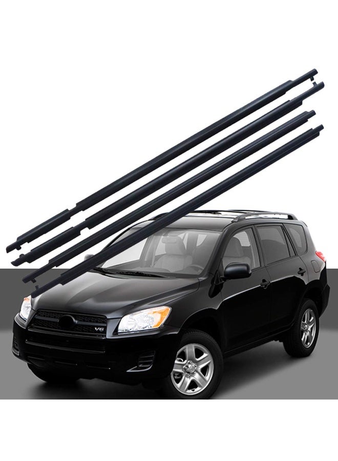 4 Pieces Window Moulding Trim Seal Belt For Toyota Rav4 2009 2012 Weatherstrip Window Outside Weatherproof Seal