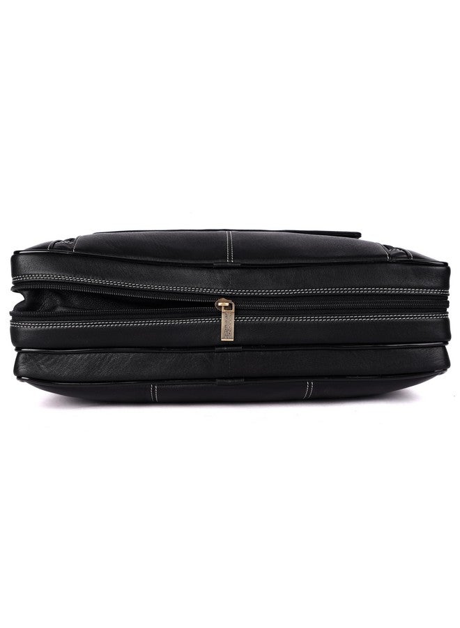  هاموندز فلاي كاتشر حقيبة مكتب من الجلد الأصلي للرجال من HAMMONDS FLYCATCHER، حقيبة كمبيوتر محمول احترافية مقاس 15.6 بوصة للرجال، حزام قابل للتعديل ومقصورات متعددة، حقيبة جلدية للرجال، ضمان لمدة عام - أسود أونيكس - Image 5