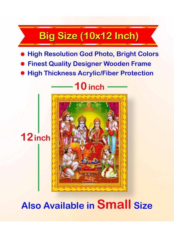 Pavan Photo Laminations Ram Darbar Lord Shri Rama Sita Parivar Family Wall Painting Framed Home Decor (Wood,Matte,Gold,Big Size,10 x 12 Inch) R743M - Image 2
