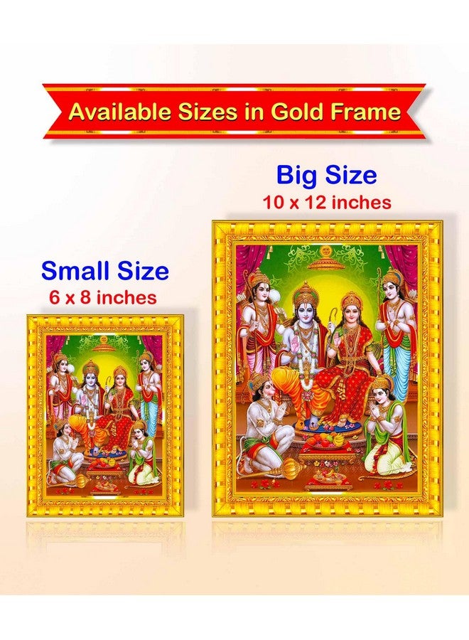 Pavan Photo Laminations Ram Darbar Lord Shri Rama Sita Parivar Family Wall Painting Framed Home Decor (Wood,Matte,Gold,Big Size,10 x 12 Inch) R743M - Image 5