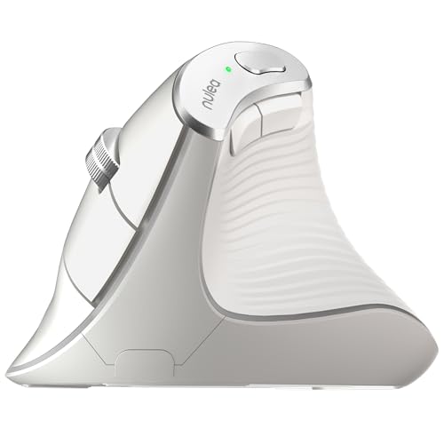 Nulea M510 Vertical Mouse Wireless, Ergonomic Mouse for Comfy Tracking, 3 Adjustable DPI (800-1200-1600), 2.4G Wireless Vertical Mouse with 6 Buttons, Compatible with Windows, Mac OS, Laptop, White - Image 1