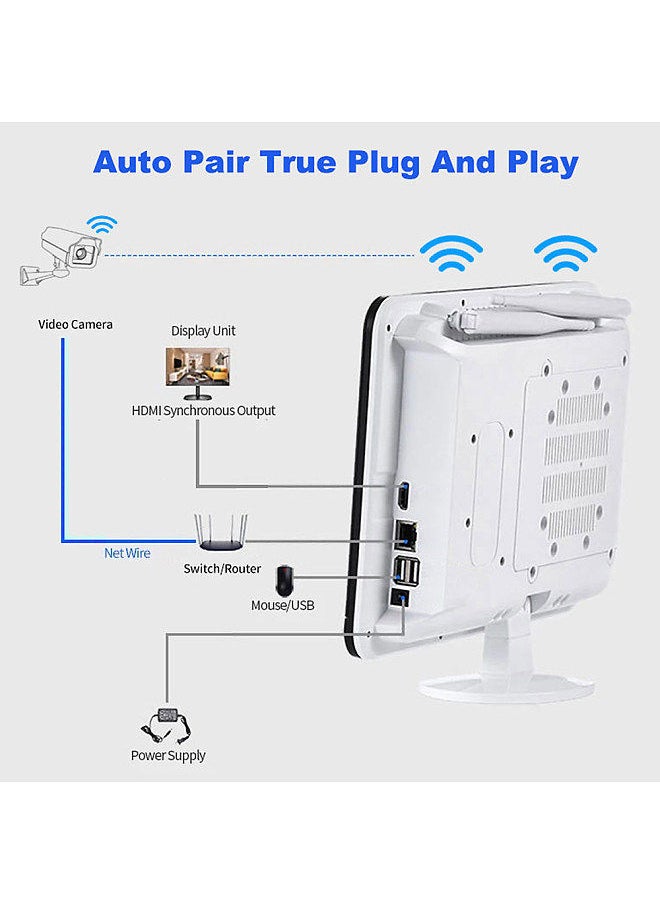 Generic - 8CH Channel 12.5 inch screen NVR Network Video Recorder 3mp/5mp NVR  CCTV Security Surveillance System (Hard Drive Not Included) - Image 1