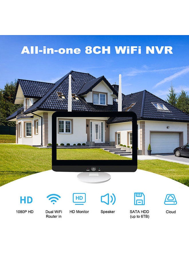 Generic - 8CH Channel 12.5 inch screen NVR Network Video Recorder 3mp/5mp NVR  CCTV Security Surveillance System (Hard Drive Not Included) - Image 1