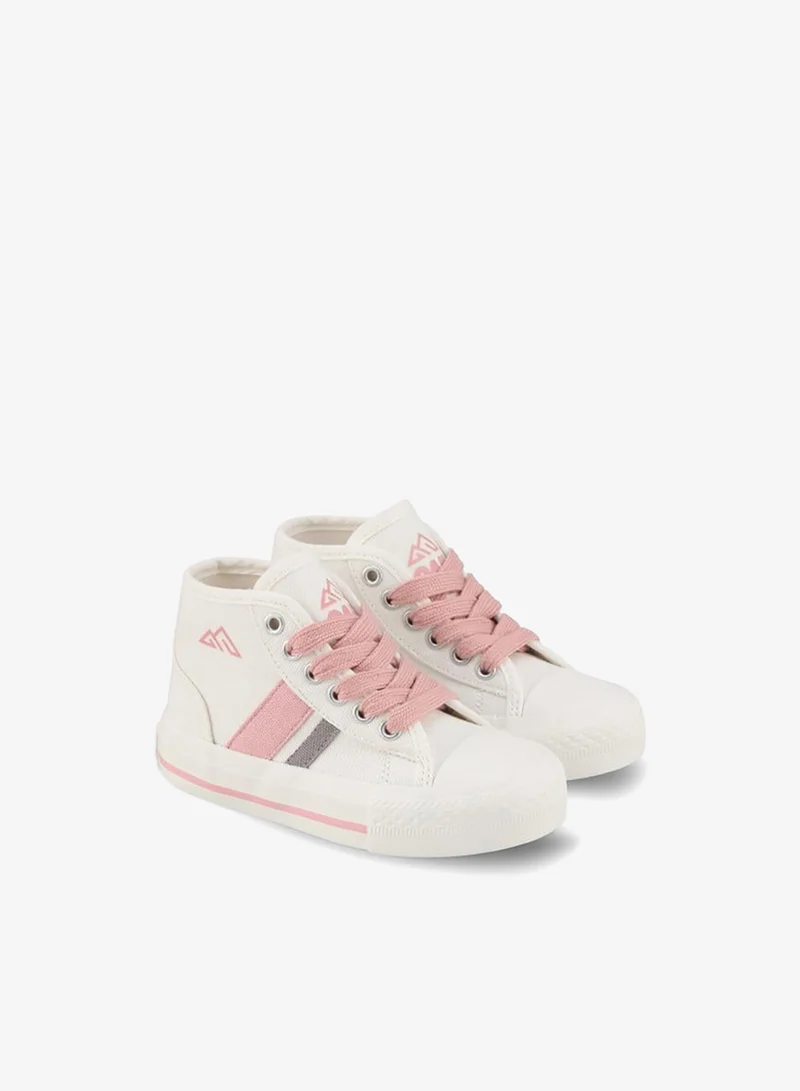 Girls Striped Lace-Up Sneakers