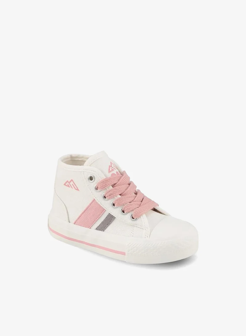 Oaklan By Shoexpress PINK Girls Striped Lace-Up Sneakers for Women | Best Price UAE