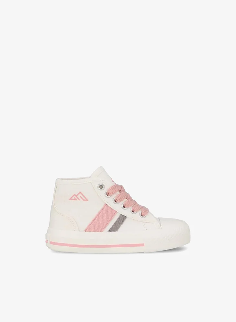 Oaklan By Shoexpress PINK Girls Striped Lace-Up Sneakers for Women | Best Price UAE