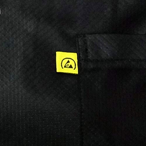 Static Care ESD Jacket, Lapel Collar and Snap Adjustment Sleeve, Black, Large - Image 3