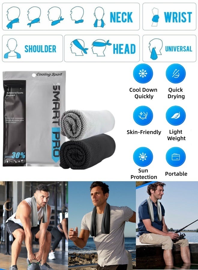 أفضل ذروة منشفة تبريد، باردة وجافة في الصيف، مناسبة لركوب الدراجات، اليوغا، الجري، ومحبي اللياقة البدنية 30x100cm - Image 1