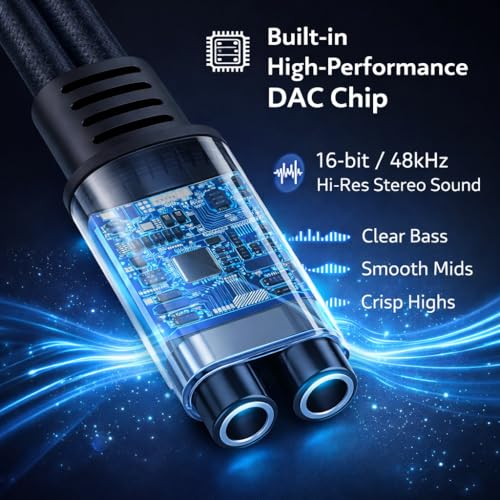 Mizi USB C to Dual 3.5mm Headphone Splitter, 2-Port Audio Adapter for iPhone 15/16/17 Pro, Galaxy S24/S25 Ultra, Pixel, iPad Pro - Share Music & Podcasts - Black - Image 5