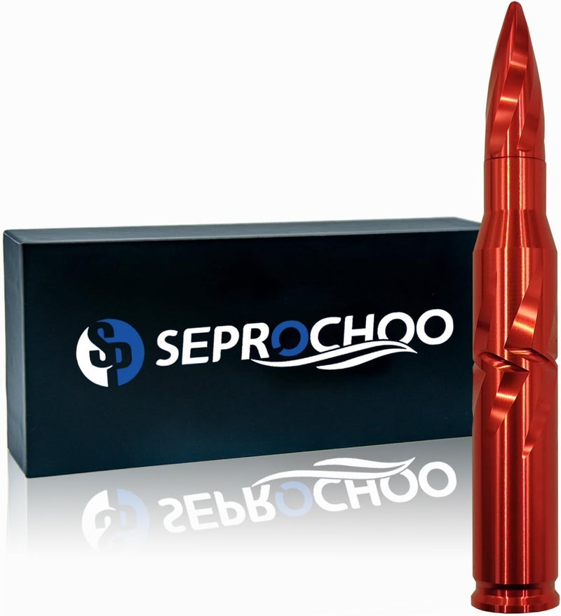 Seprochoo 7.8in Car Truck Bullet Antenna 50 Cal Bullet Antenna Truck Accessories Universal Replacement for GMC Sierra Chevy Dodge Ram Silverado 1500 2500 3500 Ford F150 F250 F350 Spiral Pattern (Red, 7.8inch) Hot & cold climate compatible - Image 5