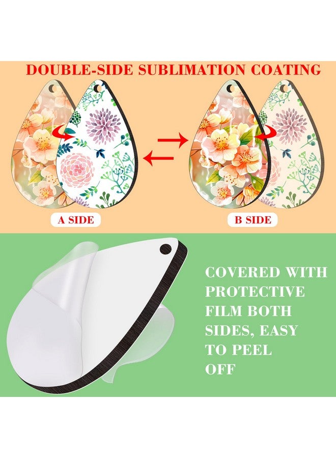 Duufin 120 Pcs Sublimation Earring Blanks With Earring Hooks And Jump Rings Sublimation Blanks Products Unfinished Mdf Teardrop Earrings Blanks For Sublimation Women Halloween Christmas Diy - Image 2