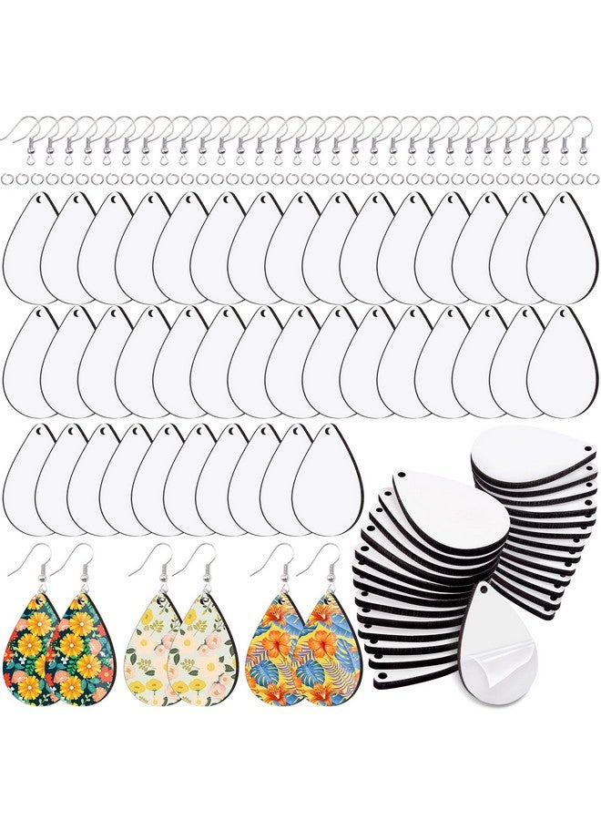 Duufin 120 Pcs Sublimation Earring Blanks With Earring Hooks And Jump Rings Sublimation Blanks Products Unfinished Mdf Teardrop Earrings Blanks For Sublimation Women Halloween Christmas Diy - Image 1