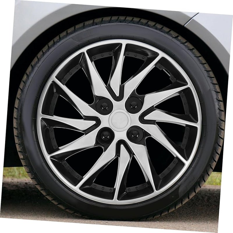 14 بوصة غطاء عجلة فولاذي فضي أسود لتجهيزات إعادة تركيب السيارات - Image 5