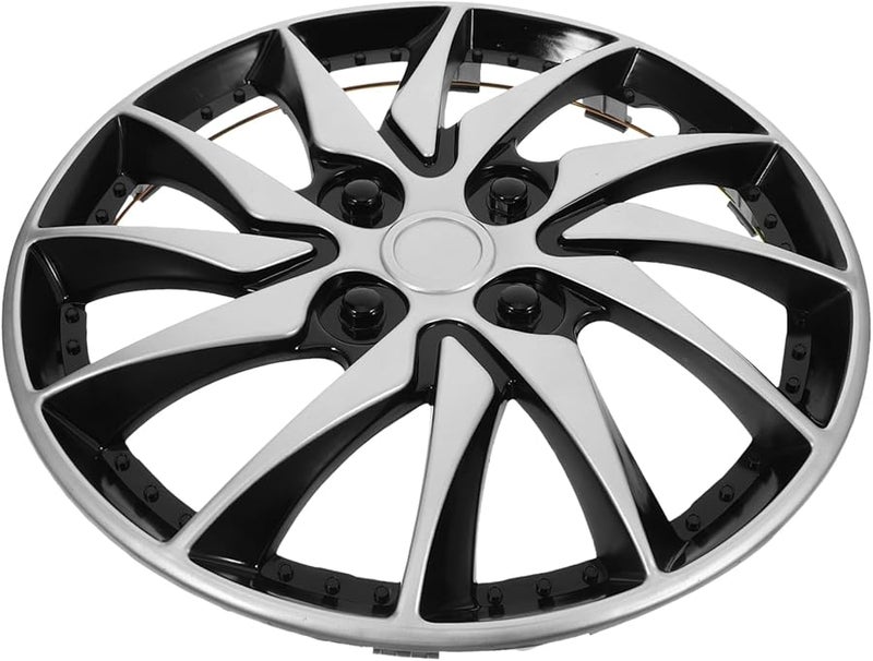 14 بوصة غطاء عجلة فولاذي فضي أسود لتجهيزات إعادة تركيب السيارات - Image 2