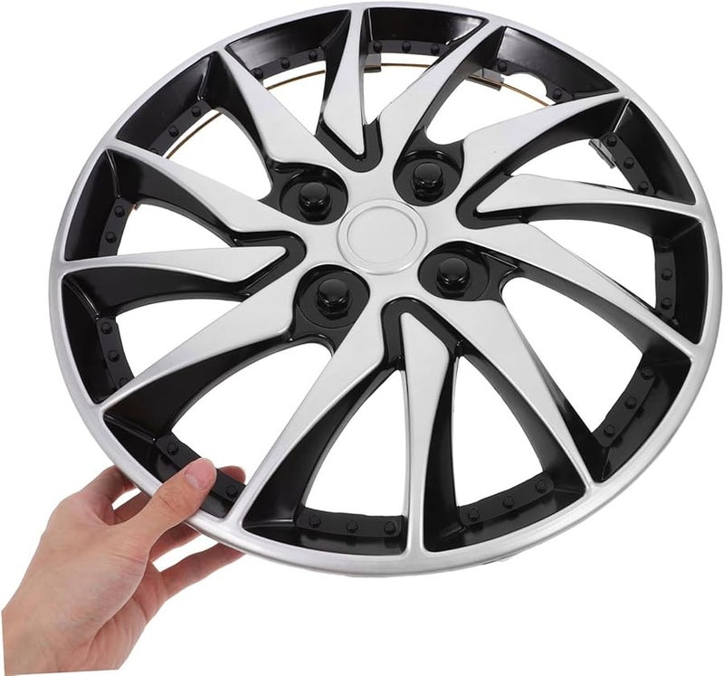 14 بوصة غطاء عجلة فولاذي فضي أسود لتجهيزات إعادة تركيب السيارات - Image 4