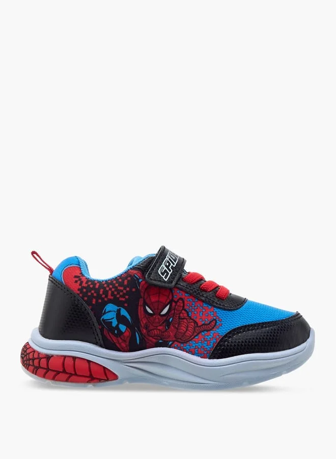 مارفل Boys Marvel Spider-Man Printed Light-Up Sneakers with Hook and Loop Closure