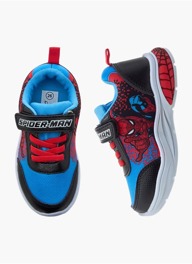 مارفل Boys Marvel Spider-Man Printed Light-Up Sneakers with Hook and Loop Closure