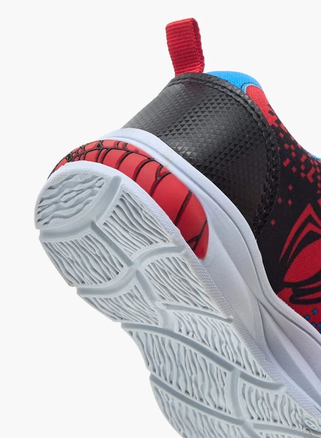 مارفل Boys Marvel Spider-Man Printed Light-Up Sneakers with Hook and Loop Closure