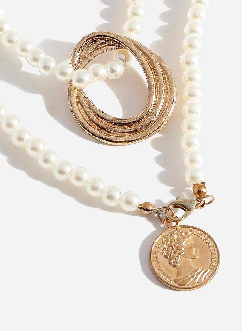 SOHI Pearls Knot Artificial Necklace Jewellery