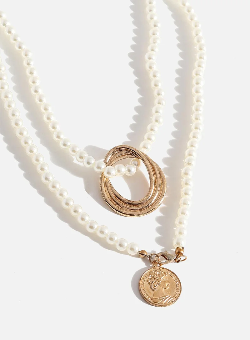 Sohi  Pearls Knot Artificial Necklace Jewellery for Women | Best Price UAE