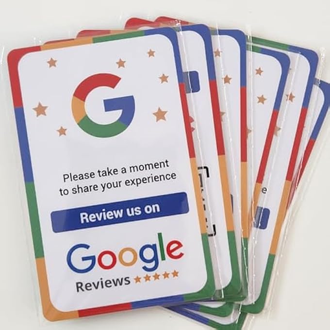 rayihni GOOGLE REVIEW CARD WITH NFC & QR - TAP OR SCAN TO DIRECT TO REVIEW PAGE - NO APP/SUBSCRIPTION NEEDED (PACK 6) - Image 1