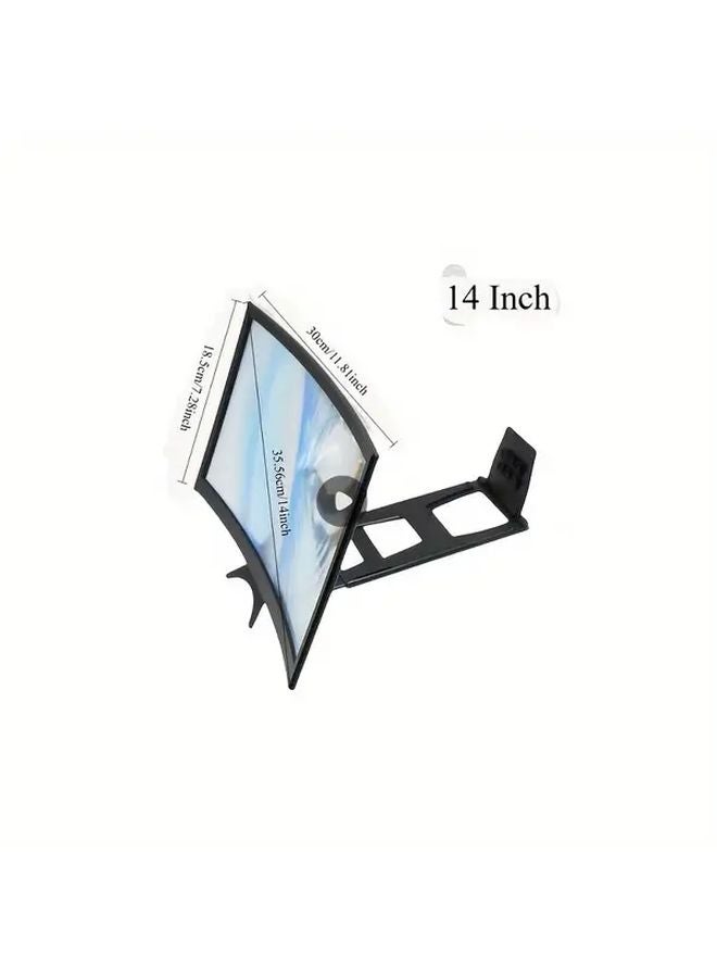 حامل هاتف قابل للطي مقاس 14 بوصة بشاشة مكبرة باللون الأسود لمشاهدة الأفلام ومقاطع الفيديو والألعاب - Image 3