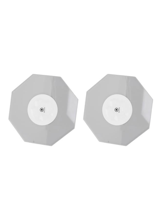 NIBEMINENT LED Coaster Transparent 3 Modes IP65 Waterproof Battery Operated Octagonal Acrylic RGB Light Up Coaster for Party 2pcs  - Image 5