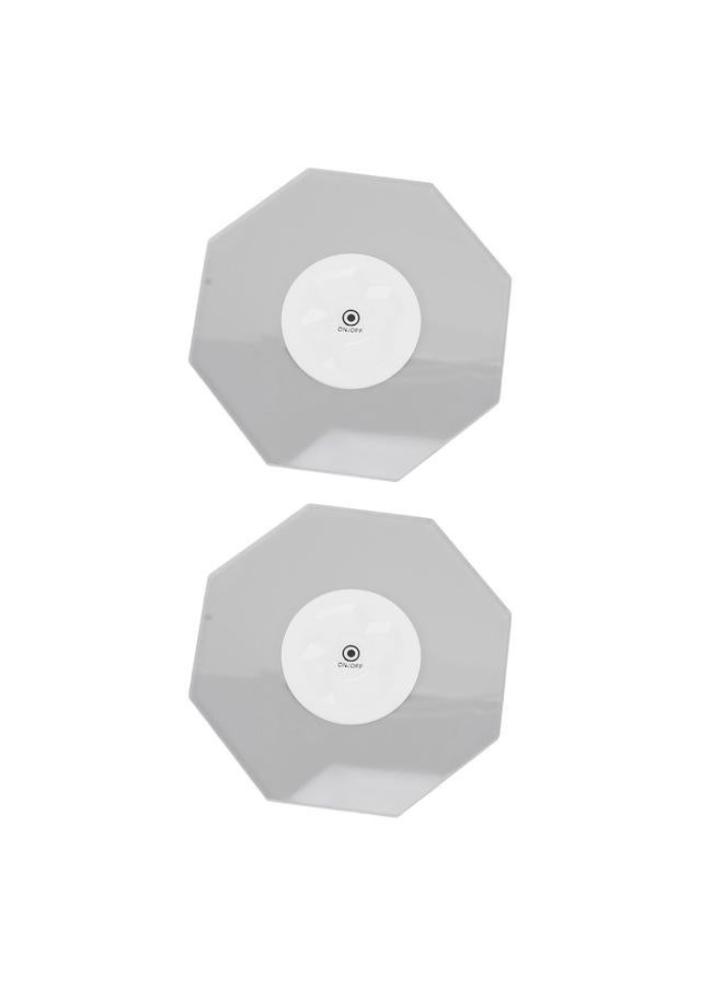 NIBEMINENT LED Coaster Transparent 3 Modes IP65 Waterproof Battery Operated Octagonal Acrylic RGB Light Up Coaster for Party 2pcs  - Image 1