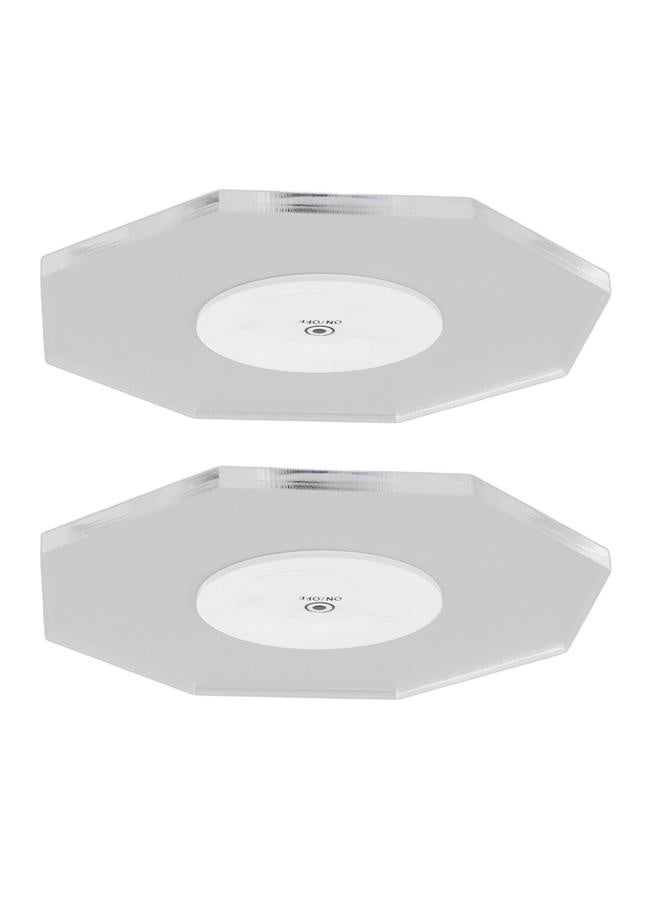 NIBEMINENT LED Coaster Transparent 3 Modes IP65 Waterproof Battery Operated Octagonal Acrylic RGB Light Up Coaster for Party 2pcs  - Image 3