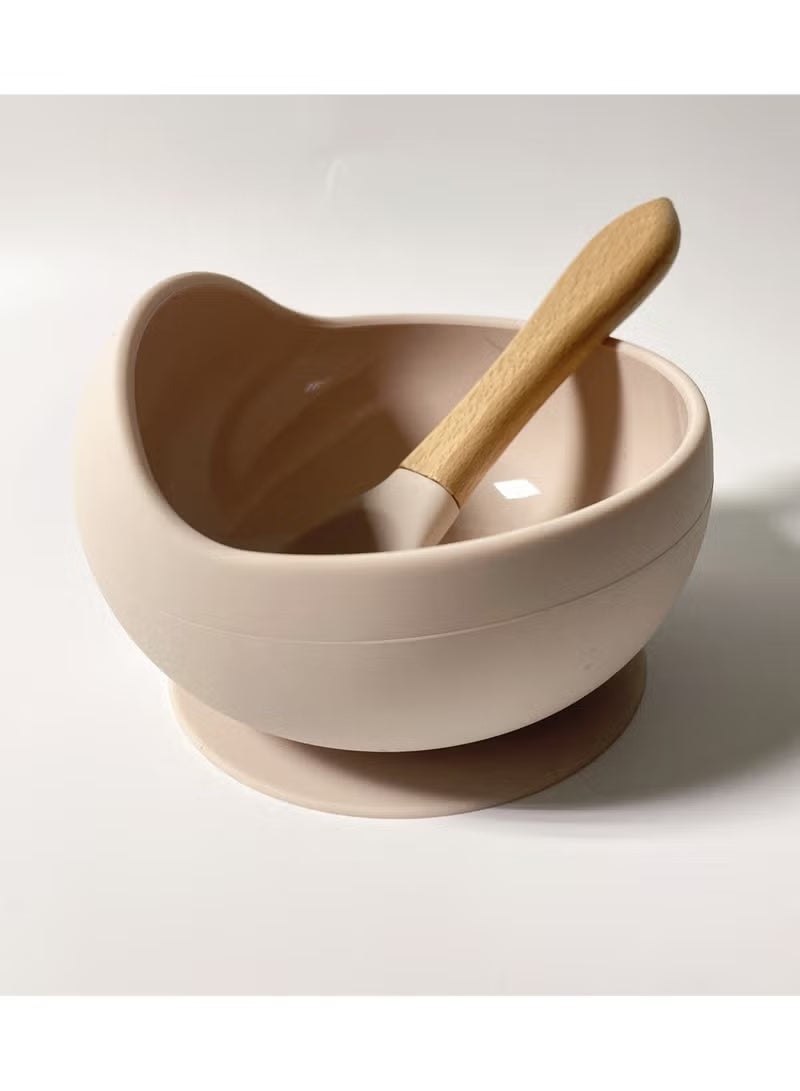 Set Of 2 Pieces Silicone Baby Feeding Set With Suction, Silicone Bowl and Spoon For Baby, Kids, - Image 1