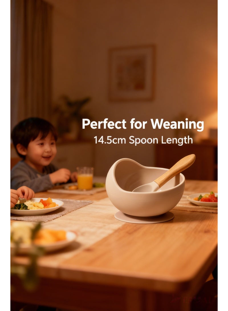 Set Of 2 Pieces Silicone Baby Feeding Set With Suction, Silicone Bowl and Spoon For Baby, Kids, - Image 5