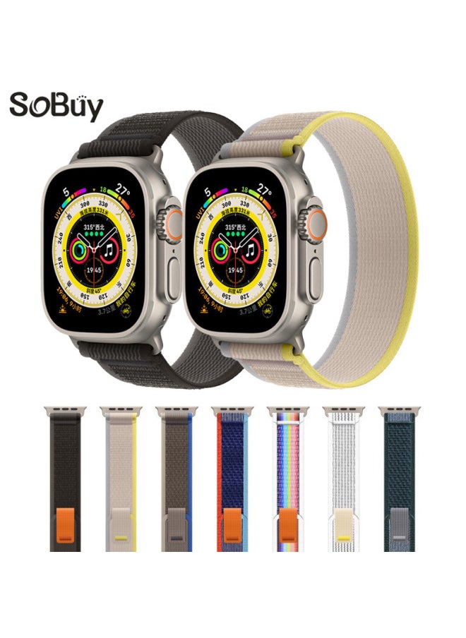 Generic - For Apple Watch 10 Wild Trail Loop Strap For Apple Watch Ultra2 Nylon Strap IWatch-Color:12 Green With Gray S10/42/41/40/38 - Image 1