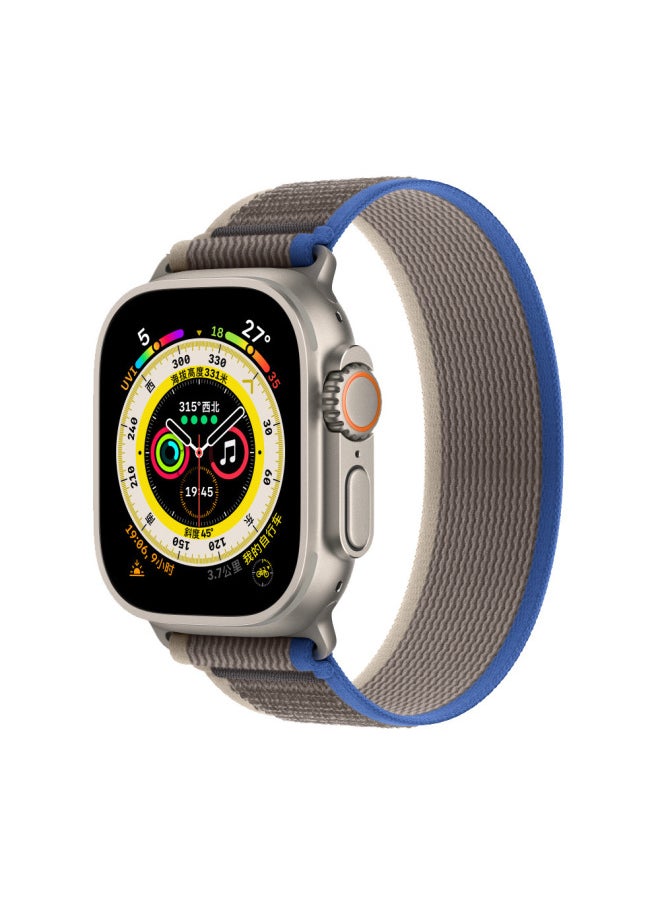 Generic - For Apple Watch 10 Wild Trail Loop Strap For Apple Watch Ultra2 Nylon Strap IWatch-Color:12 Green With Gray S10/42/41/40/38 - Image 1