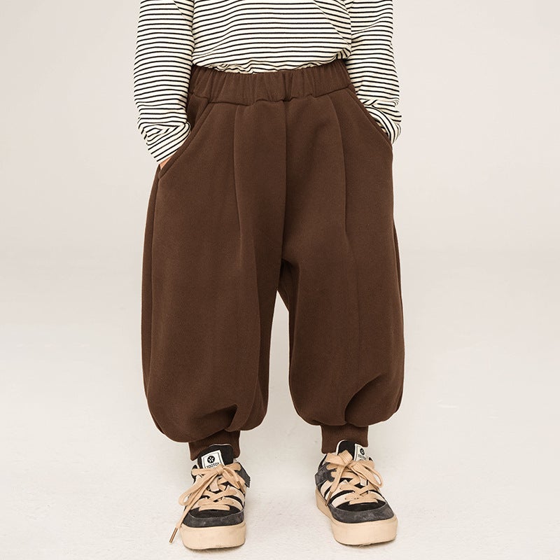 Changguo Boys' Velvet Sweatpants – Warm Casual Trousers for Kids (3-8 Years) - Image 1