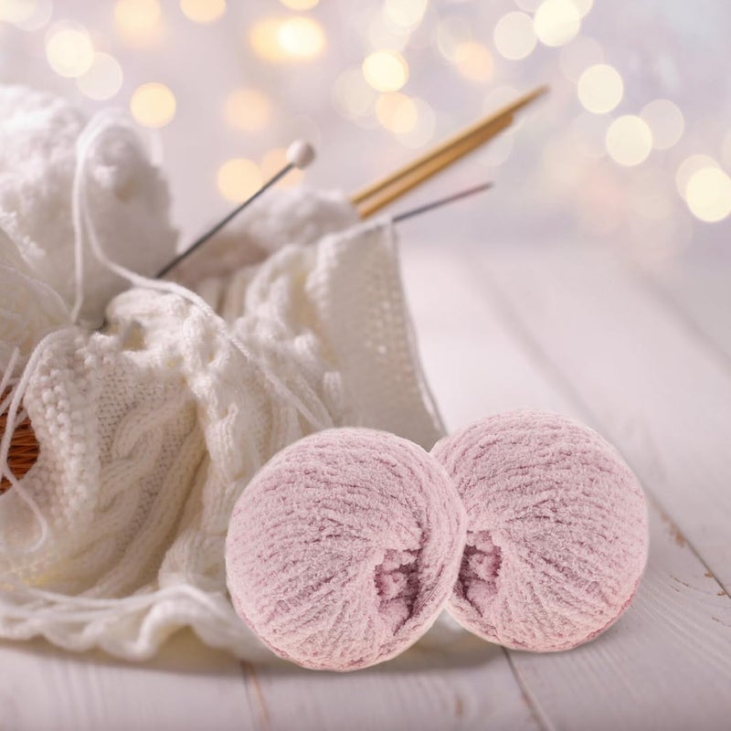 Generic 2 Rolls Chunky Plush Yarn Soft Velvet for Crocheting and Knitting Blankets DIY Handcrafted Projects in Light Pink Purple - Image 3