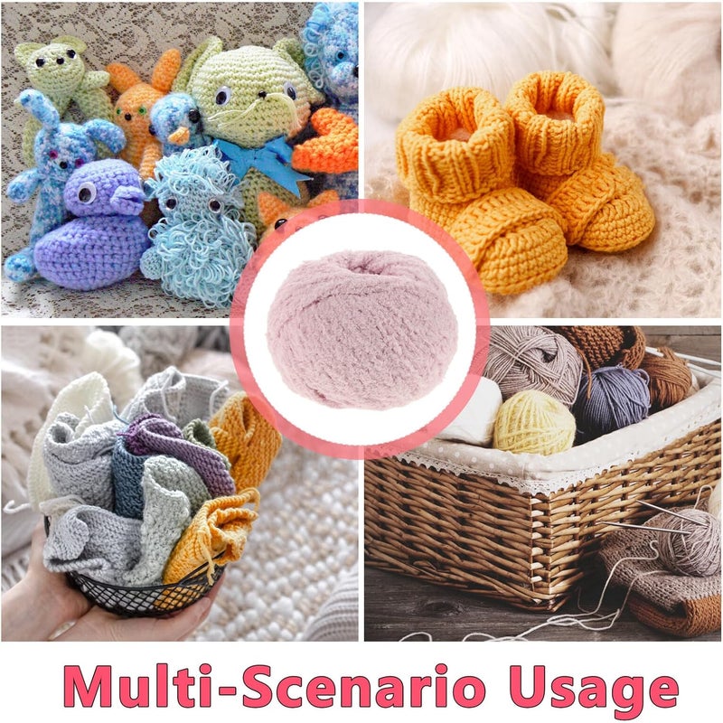 Generic 2 Rolls Chunky Plush Yarn Soft Velvet for Crocheting and Knitting Blankets DIY Handcrafted Projects in Light Pink Purple - Image 5