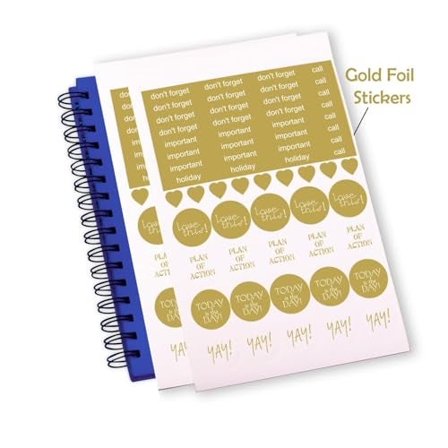 COI Budget Planner A5 Spiral Bound | Monthly Expense Tracker & Financial Organizer Notebook with Gold Foil Cover & Stickers | Non-Dated Money Management Diary for Savings, Budgeting & Goal Planning - Image 5